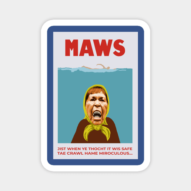 Spoof Scottish Jaws Movie Poster Magnet by TimeTravellers