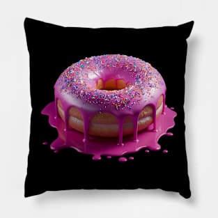 Pink Sprinkled Donut | T Shirt Design Pillow