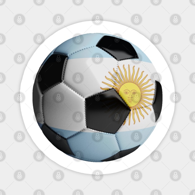 Argentina Flag Soccer Ball Magnet by reapolo