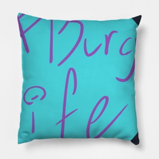 # Burger Life (blue) Pillow