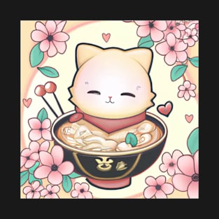 Kawaii Ramen Cat T-Shirt