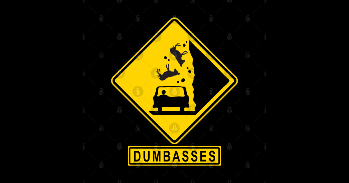 Falling Dumbasses MUTCD W8-14 Fallen Rocks Sign - Mountain Climbing ...