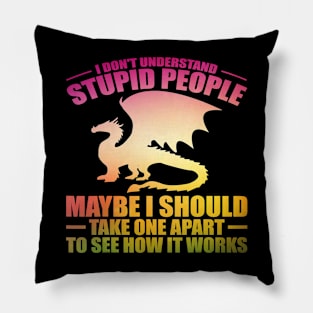 I Dont Understand Stupid People Dragon Lover Graphic 33 Pillow