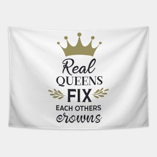 Real Queens fix each others crowns Tapestry