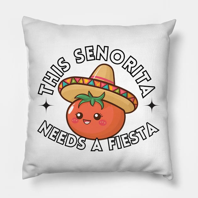 This Senorita Needs A Fiesta Pillow by Via Lactea Design