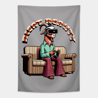 Goat Gamer - Virtual Retro Escape Tapestry