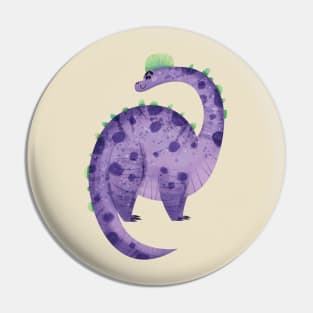 Happy Diplodocus Dinosaur Pin