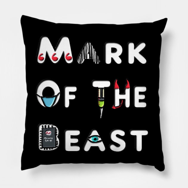 Mark Of The Beast Pillow by Mark Ewbie