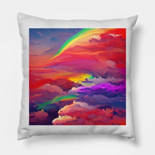 Aesthetic Rainbow Sky Pillow