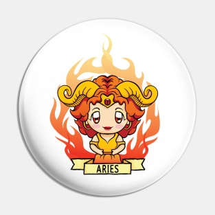 Aries Zodiac Girl Pin