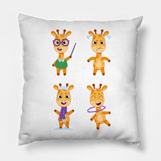 Giraffes Funny Set Pillow