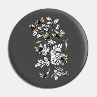 Bees and Roses Pin