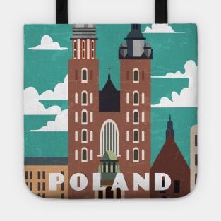 Krakow, Poland. Retro travel poster Tote