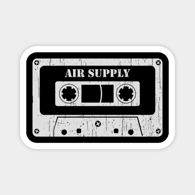 Air Supply - Vintage Cassette White Magnet by FeelgoodShirt