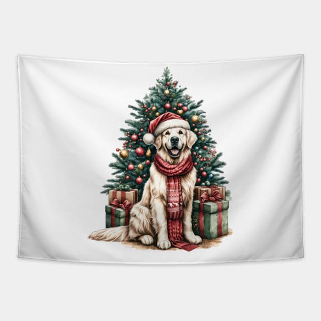 Christmas is Golden with Golden Retriever Tapestry by Tintedturtles