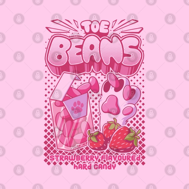 TOE BEANS : strawberry flavored hard candy. funny cat toe beans candy by The Japanese Fox