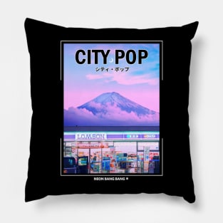 Vaporwave Aesthetic Mount Fuji Mountain Pillow