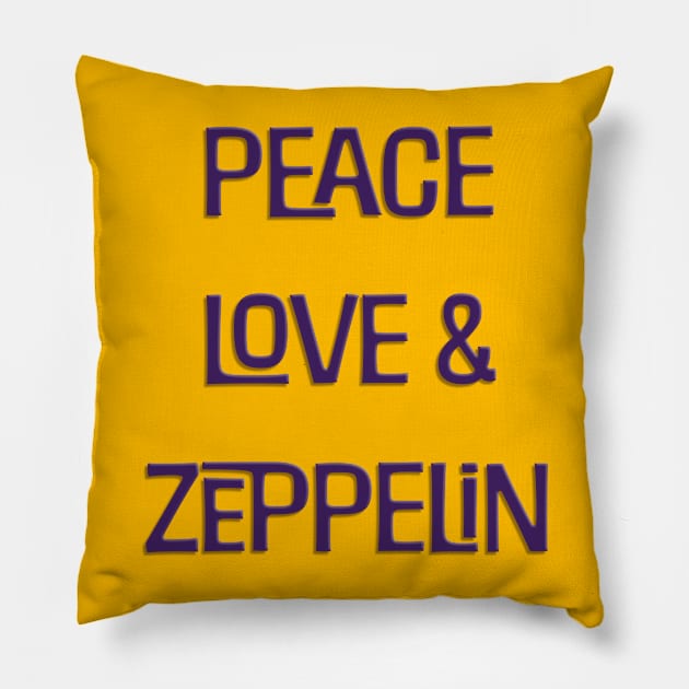 Peace Love & Zeppelin Pillow by Whole Lotta Pixels