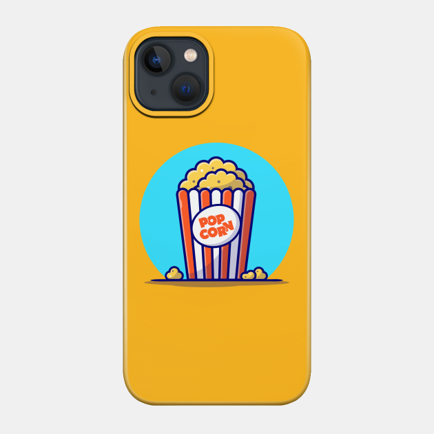 Popcorn Cartoon Vector Icon Illustration - Popcorn - Phone Case