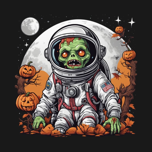 Zombie astronaut halloween design by Edgi