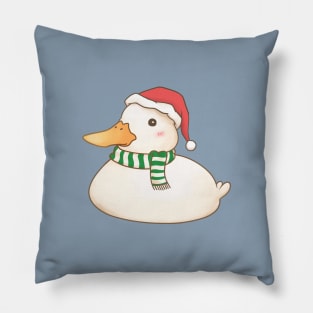 Christmas Duck in Santa Hat Pillow