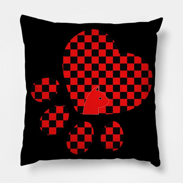 Buffalo Plaid Heart Cat Funny Valentines Day Heart Gift Pillow by wiixyou