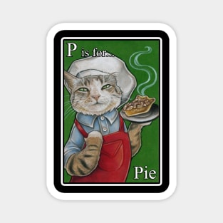 P is for Pie - White Outlined Version Magnet