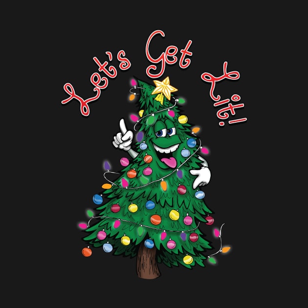 Lit Christmas Tree by Jay's Tees