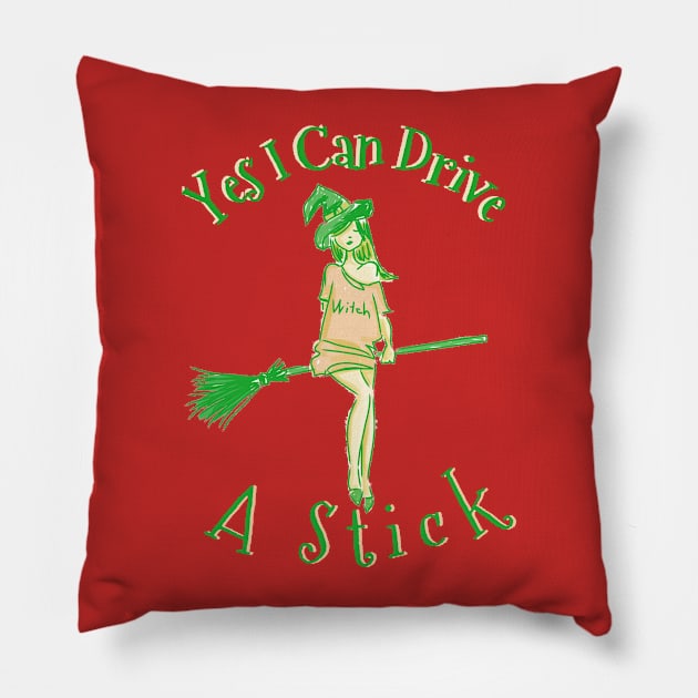 Cute Upbeat Pun Halloween Witch Pillow by AtkissonDesign