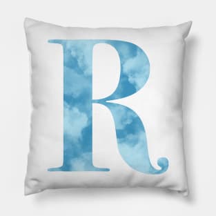 Clouds Blue Sky Initial Letter R Pillow