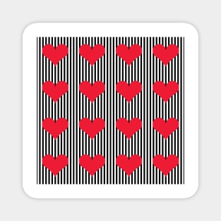 Striped Hearts Magnet