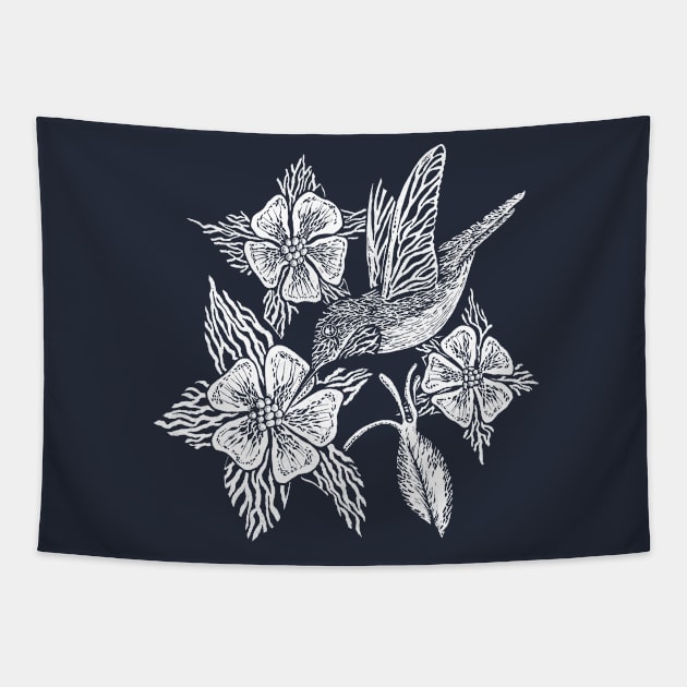 humming bird Tapestry by inkzella