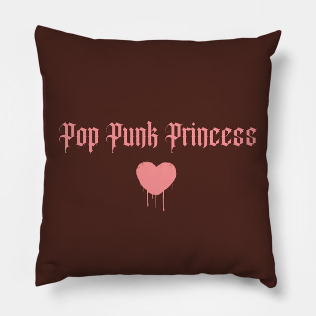 Pop Punk Princess Heart Pillow by RoserinArt