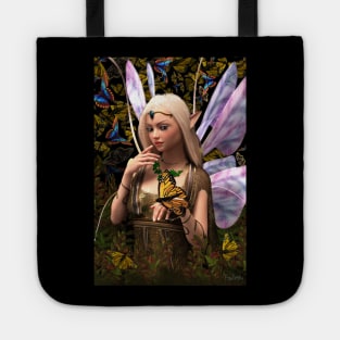 Fairy princess and butterfly fantasy artwork Tote