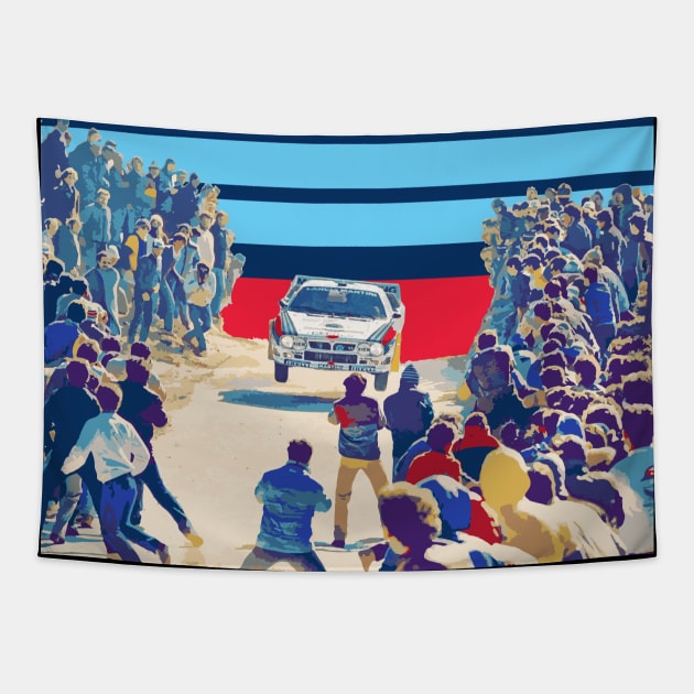 Classic Driver 1983 Lancia 037 Rally Evo 2 Group B - WRC  Markku Walter Röhrl art Tapestry by cowtown_cowboy