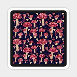 Red Fly Agaric Mushroom Pattern Magnet