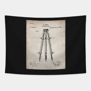 Surveyor Tripod Patent - Land Surveying Geology Geography Art - Antique Tapestry