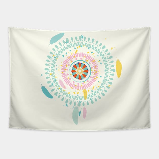 Feather Boho Mandala Tapestry by emma17