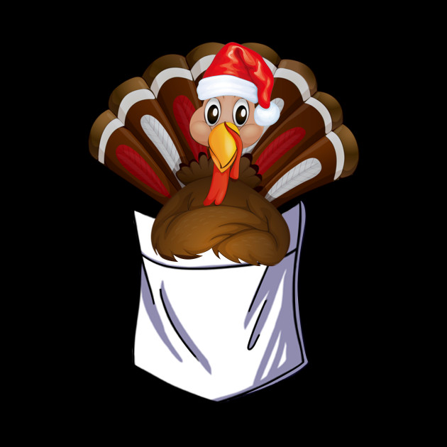 Santa Turkey Pocket Funny Christmas Santa Claus Tapestry