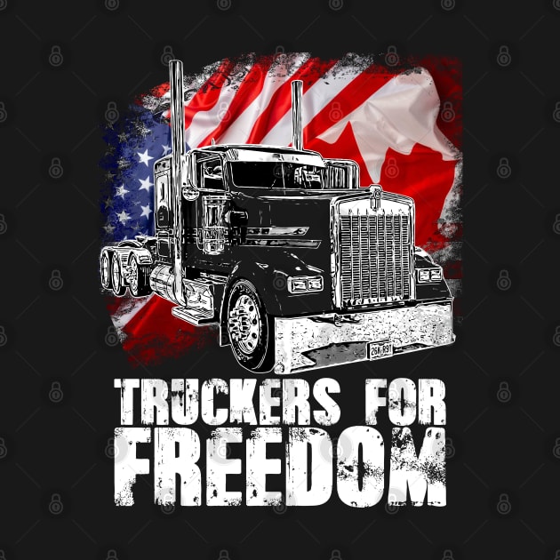 American Flag Canada Flag Freedom Convoy 2022 TRUCKER Driver by aeroloversclothing