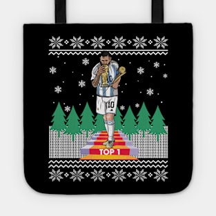 Funny Christmas Champion Messi Christmas Tote