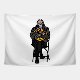 Bernie Sanders Mittens Memes Got Food Holding Pizza Tapestry