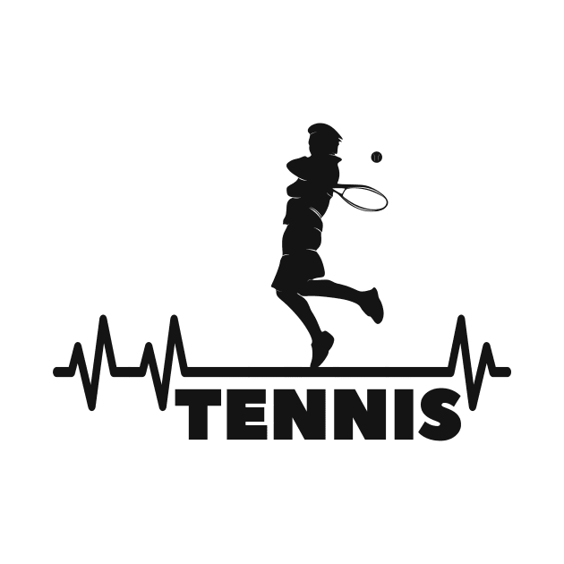 Heartbeat Tennis Pulse Tennis Player Athlete by Foxxy Merch