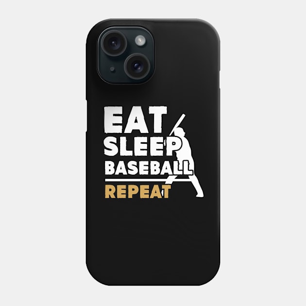 Eat sleep baseball repeat Phone Case by Antoniusvermeu