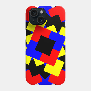 hexagon colored art squares and lines Phone Case