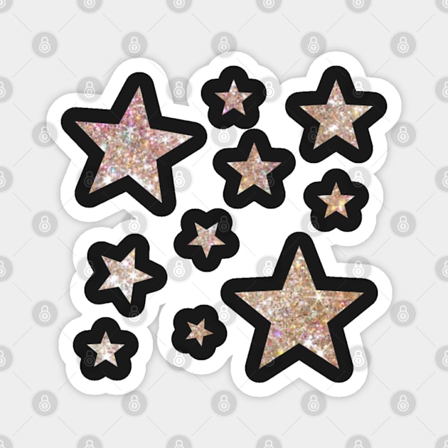 Gold Faux Glitter Stars Magnet by Felicity-K