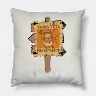 Snowman outlaw-themed "Most Wanted" poster Pillow