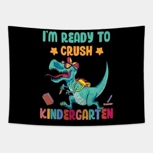 Back To School I'm Ready To Crush Kindergarten Dinosaur Tapestry