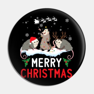 Cute Opossum Santa Hat Reindeer Christmas Opossum Xmas Pin