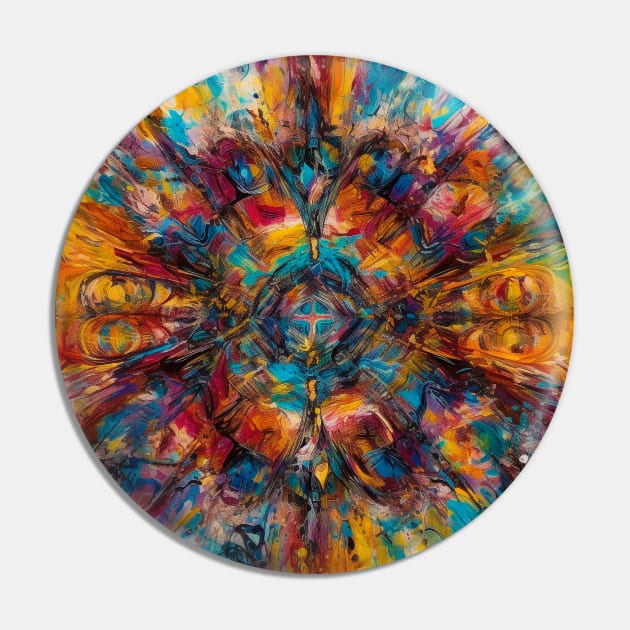 Harmonious Fusion: The Dance of Colors in Abstract Mandala Pin by Rolling Reality